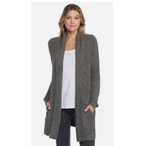Barefoot Dreams Cozychic Lite Montecito Heathered Loden/Carbon Cardigan XL